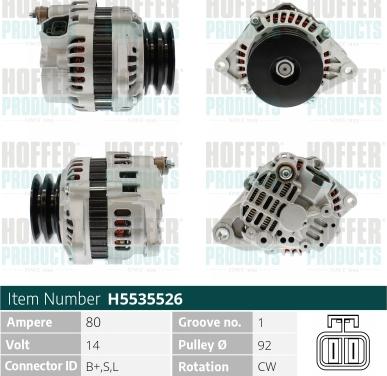 Hoffer H5535526 - Alternator furqanavto.az