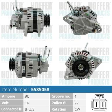 Hoffer H5535058 - Alternator furqanavto.az