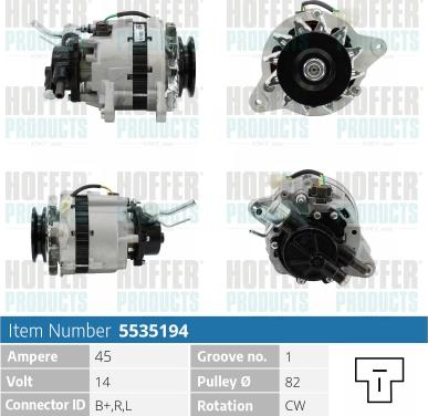 Hoffer H5535194 - Alternator furqanavto.az