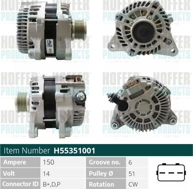 Hoffer H55351001 - Alternator furqanavto.az