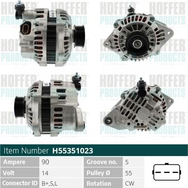 Hoffer H55351023 - Alternator furqanavto.az