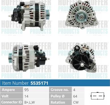 Hoffer H5535171 - Alternator furqanavto.az