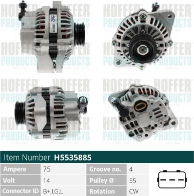 Hoffer H5535885 - Alternator furqanavto.az