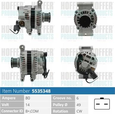 Hoffer H5535348 - Alternator furqanavto.az