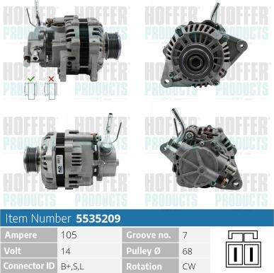 Hoffer H5535209 - Alternator furqanavto.az