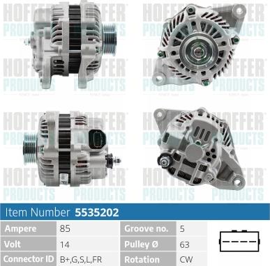 Hoffer H5535202 - Alternator furqanavto.az