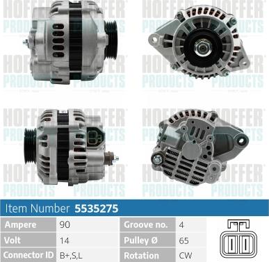 Hoffer H5535275 - Alternator furqanavto.az