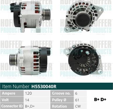 Hoffer H5530040R - Alternator furqanavto.az