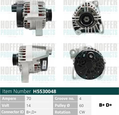 Hoffer H5530048 - Alternator furqanavto.az