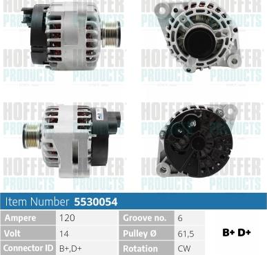 Hoffer H5530054 - Alternator furqanavto.az