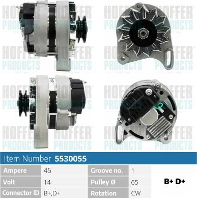 Hoffer H5530055 - Alternator furqanavto.az