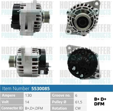 Hoffer H5530085 - Alternator furqanavto.az