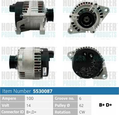 Hoffer H5530087 - Alternator furqanavto.az