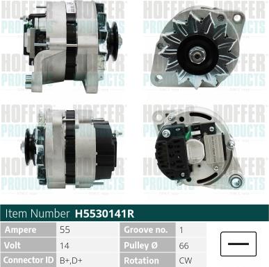 Hoffer H5530141R - Alternator furqanavto.az