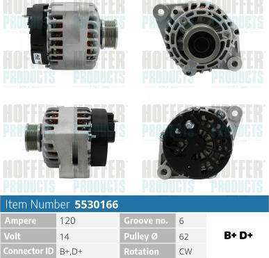 Hoffer H5530166 - Alternator furqanavto.az