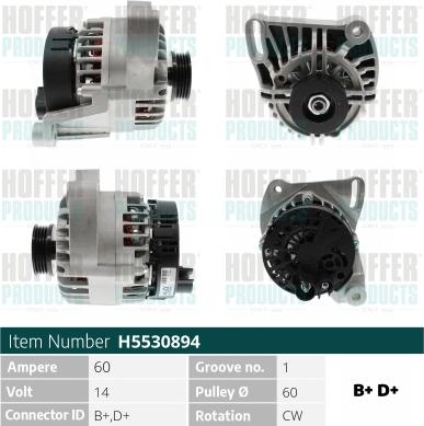 Hoffer H5530894 - Alternator furqanavto.az