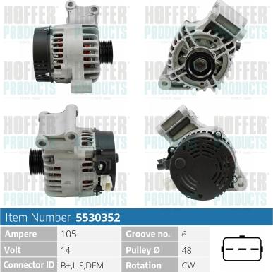 Hoffer H5530352 - Alternator furqanavto.az