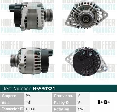 Hoffer H5530321 - Alternator furqanavto.az