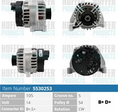 Hoffer H5530253 - Alternator furqanavto.az