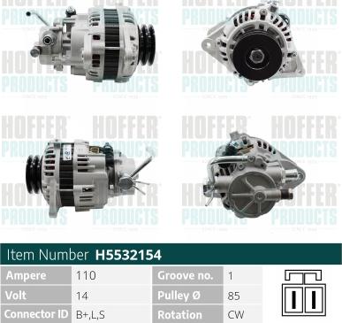 Hoffer H5532154 - Alternator furqanavto.az