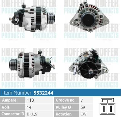 Hoffer H5532244 - Alternator furqanavto.az