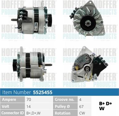 Hoffer H5525455 - Alternator furqanavto.az