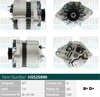 Hoffer H5525890 - Alternator furqanavto.az