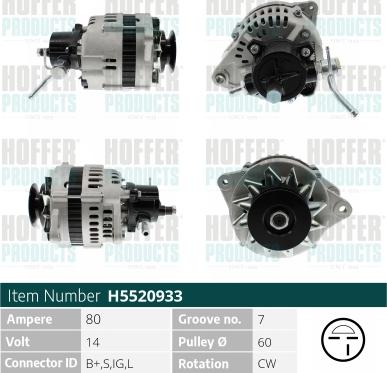 Hoffer H5520933 - Alternator furqanavto.az