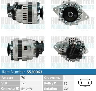 Hoffer H5520063 - Alternator furqanavto.az