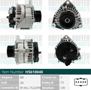 Hoffer H5610040 - Alternator furqanavto.az