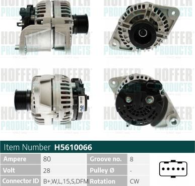 Hoffer H5610066 - Alternator furqanavto.az