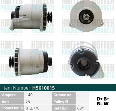 Hoffer H5610015 - Alternator furqanavto.az