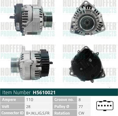 Hoffer H5610021 - Alternator furqanavto.az