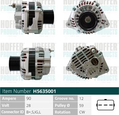 Hoffer H5635001 - Alternator furqanavto.az