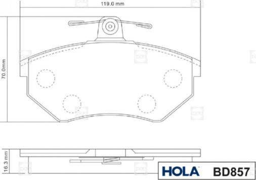 Hola BD857 - Əyləc altlığı dəsti, əyləc diski furqanavto.az