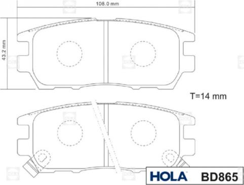 Hola BD865 - Əyləc altlığı dəsti, əyləc diski furqanavto.az