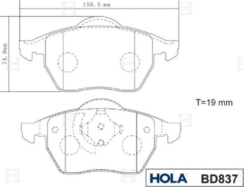 Hola BD837 - Əyləc altlığı dəsti, əyləc diski furqanavto.az