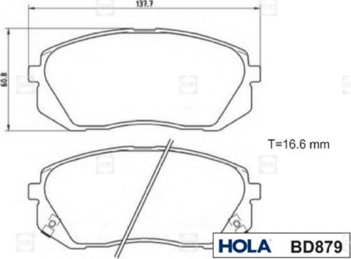 Hola BD879 - Əyləc altlığı dəsti, əyləc diski furqanavto.az