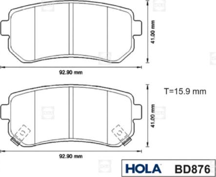 Hola BD876 - Əyləc altlığı dəsti, əyləc diski furqanavto.az