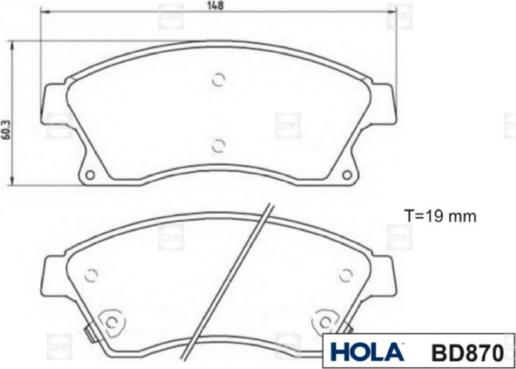 Hola BD870 - Əyləc altlığı dəsti, əyləc diski furqanavto.az