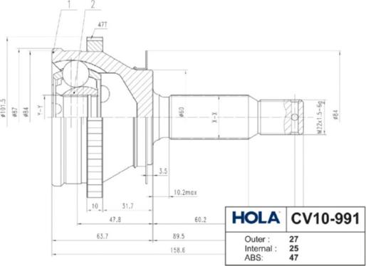 Hola CV10-991 - Birləşmə dəsti, ötürücü val furqanavto.az