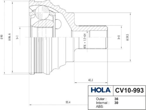 Hola CV10-993 - Birləşmə dəsti, ötürücü val furqanavto.az