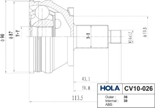 Hola CV10-026 - Birləşmə dəsti, ötürücü val furqanavto.az