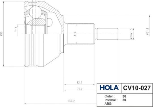 Hola CV10-027 - Birləşmə dəsti, ötürücü val furqanavto.az