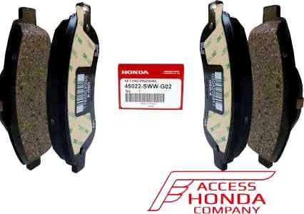 Honda 45022SWWG02 - Əyləc altlığı dəsti, əyləc diski furqanavto.az