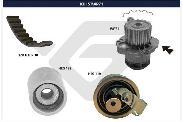 Hutchinson KH 157WP71 - Su Pompası və Vaxt Kəməri Dəsti furqanavto.az