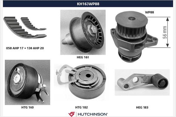 Hutchinson KH 163WP88 - Su Pompası və Vaxt Kəməri Dəsti furqanavto.az