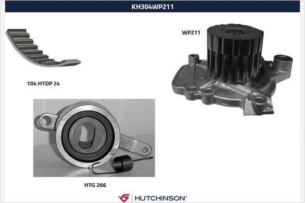 Hutchinson KH 304WP211 - Su Pompası və Vaxt Kəməri Dəsti furqanavto.az
