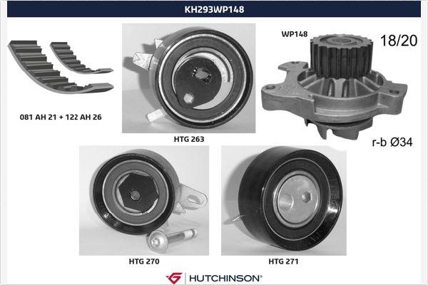 Hutchinson KH 293WP148 - Su Pompası və Vaxt Kəməri Dəsti furqanavto.az