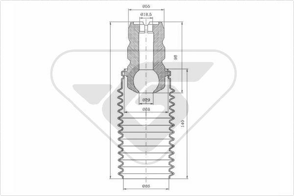 Hutchinson KP054 - Toz örtüyü dəsti, amortizator furqanavto.az